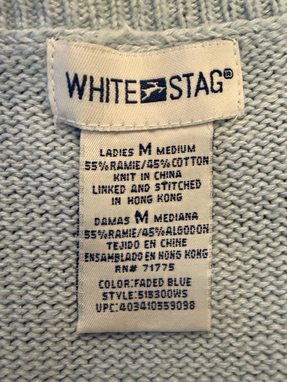 White Stag Linen Blend Light Blue Knit Square-Neck Sleeveless Sweater Tank - Picture 2 of 7